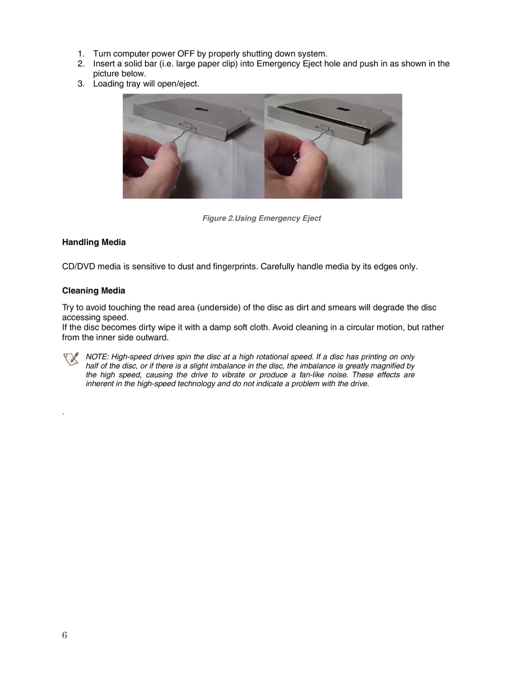 Toshiba SD-R6372 user manual Handling Media, Cleaning Media 