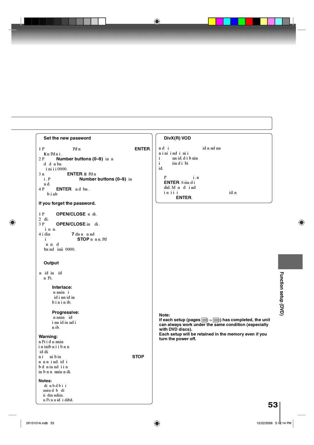 Toshiba SD-V295KU owner manual Set the new password, If you forget the password, Output, Interlace, Progressive, DivXR VOD 