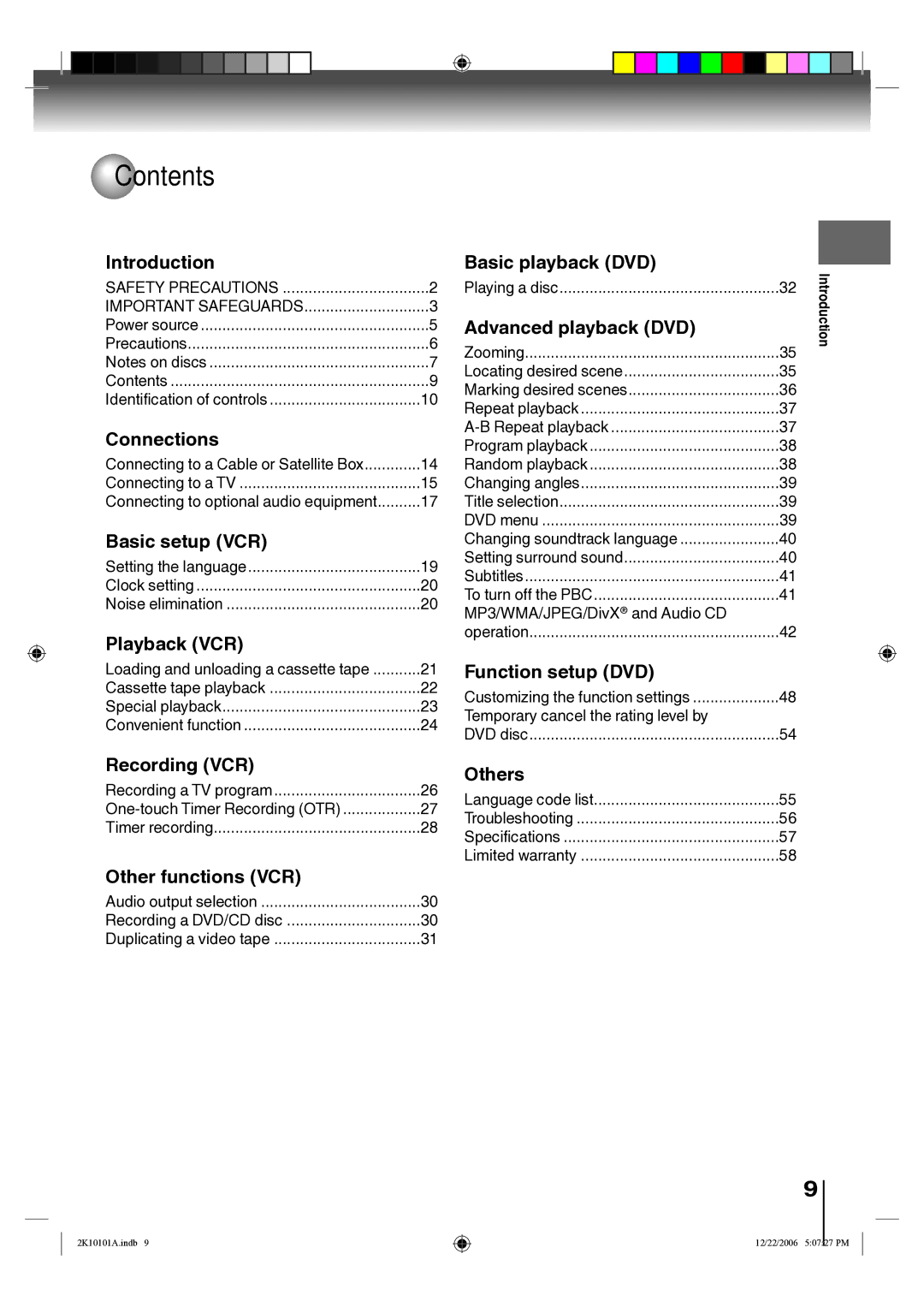 Toshiba SD-V295KU owner manual Contents 