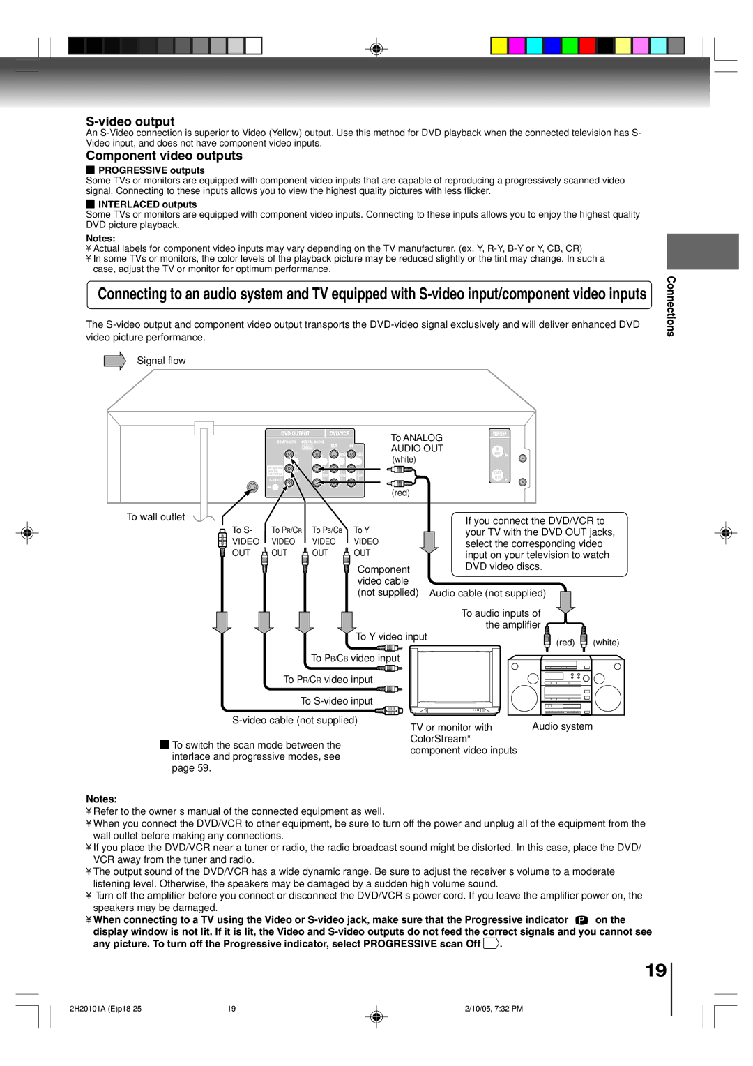 Toshiba SD-V393SU manual To wall outlet If you connect the DVD/VCR to, Your TV with the DVD OUT jacks, TV or monitor with 