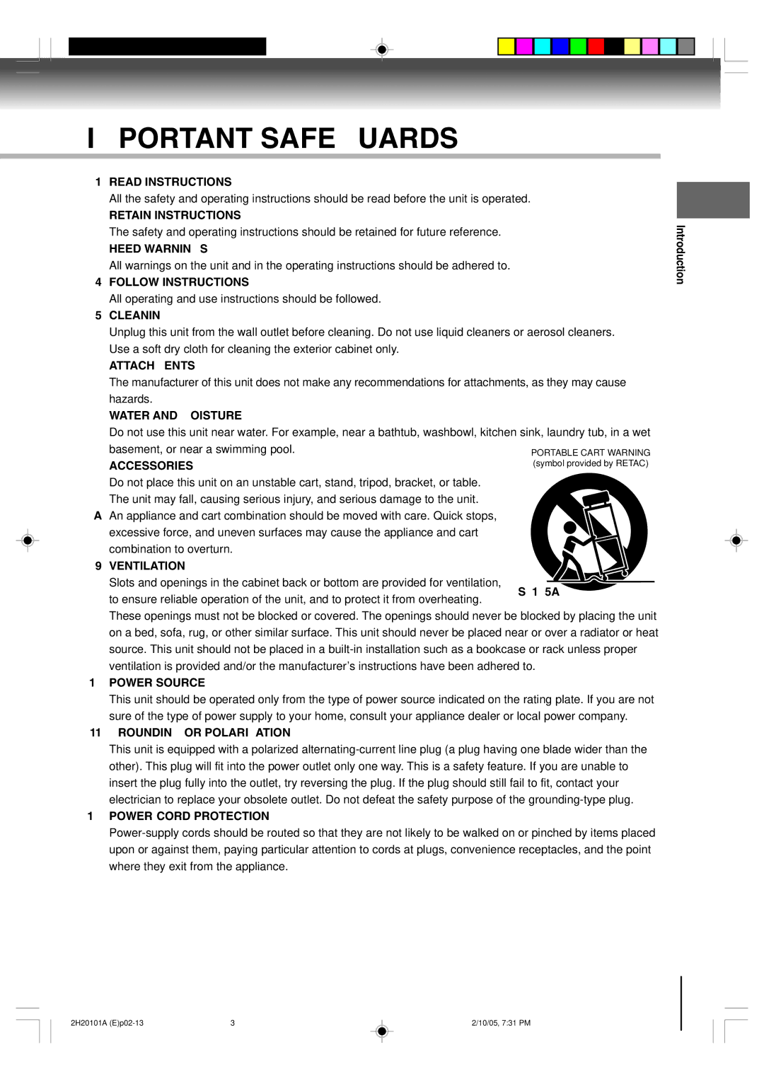 Toshiba SD-V393SU manual S3125A, Introduction 