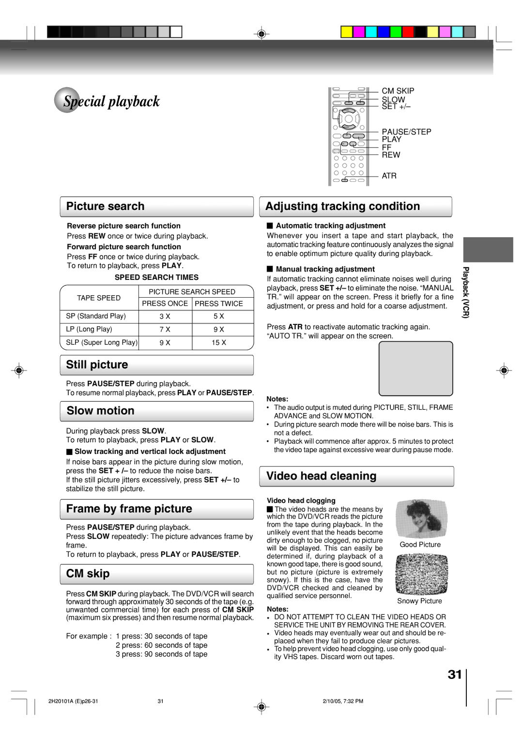 Toshiba SD-V393SU manual Special playback 