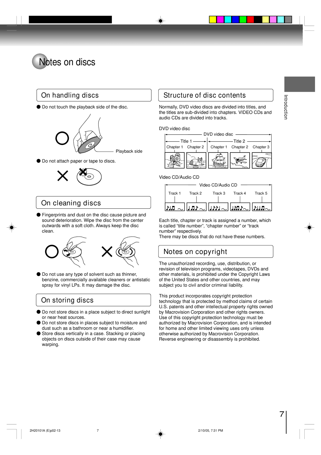 Toshiba SD-V393SU manual On handling discs Structure of disc contents, On cleaning discs, On storing discs 