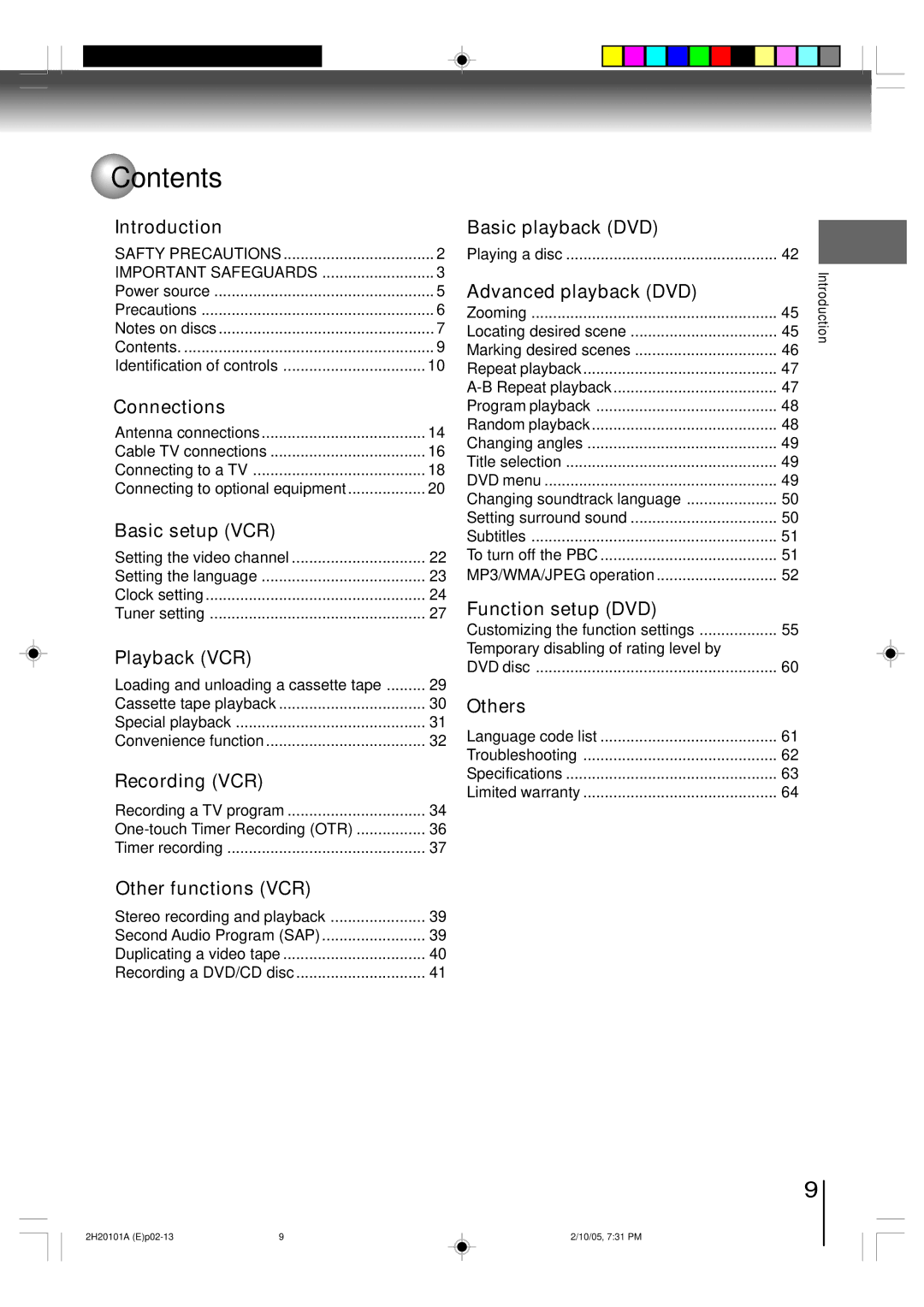 Toshiba SD-V393SU manual Contents 