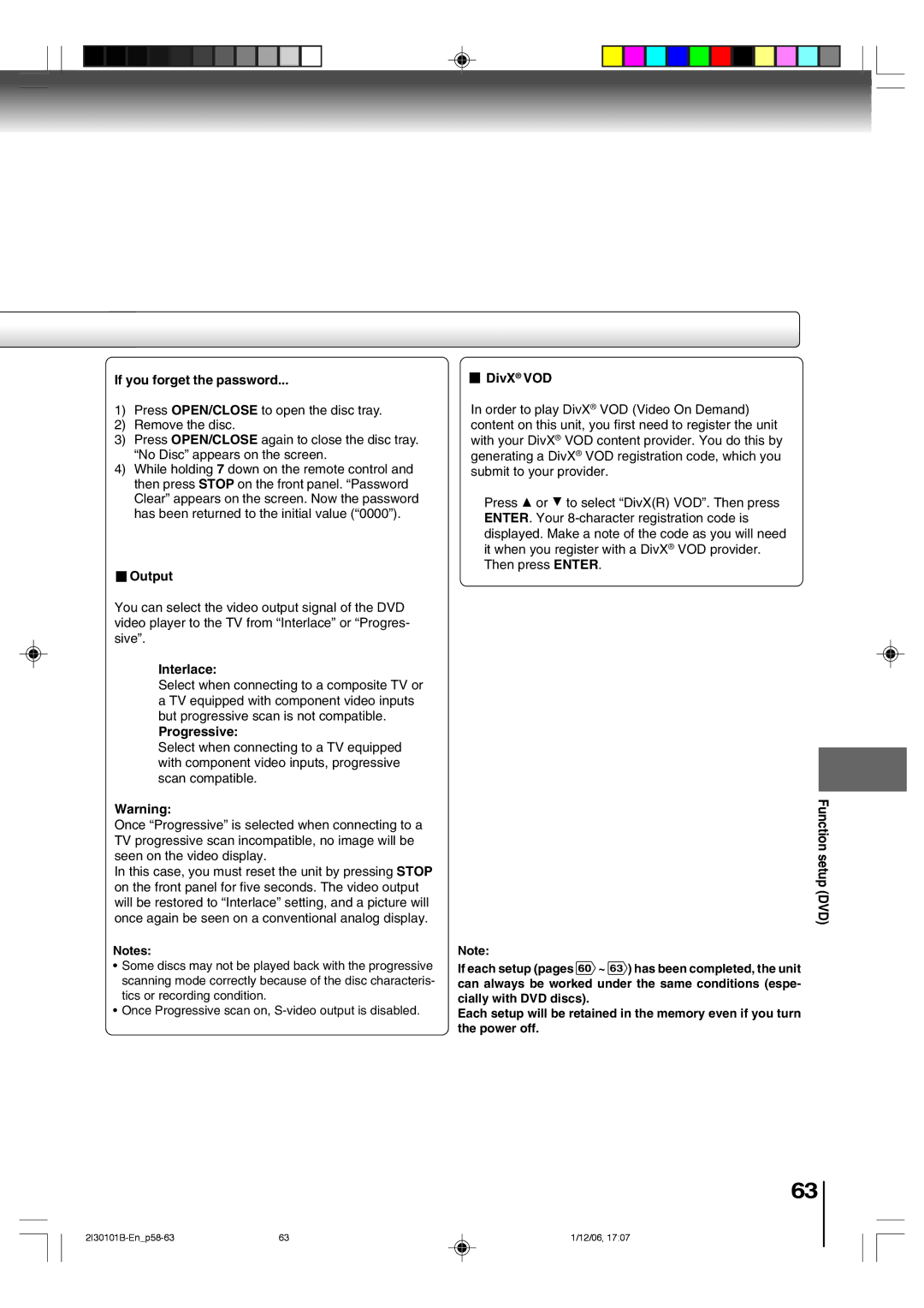 Toshiba SD-V394SU owner manual If you forget the password, Output, Interlace, Progressive, DivX VOD 