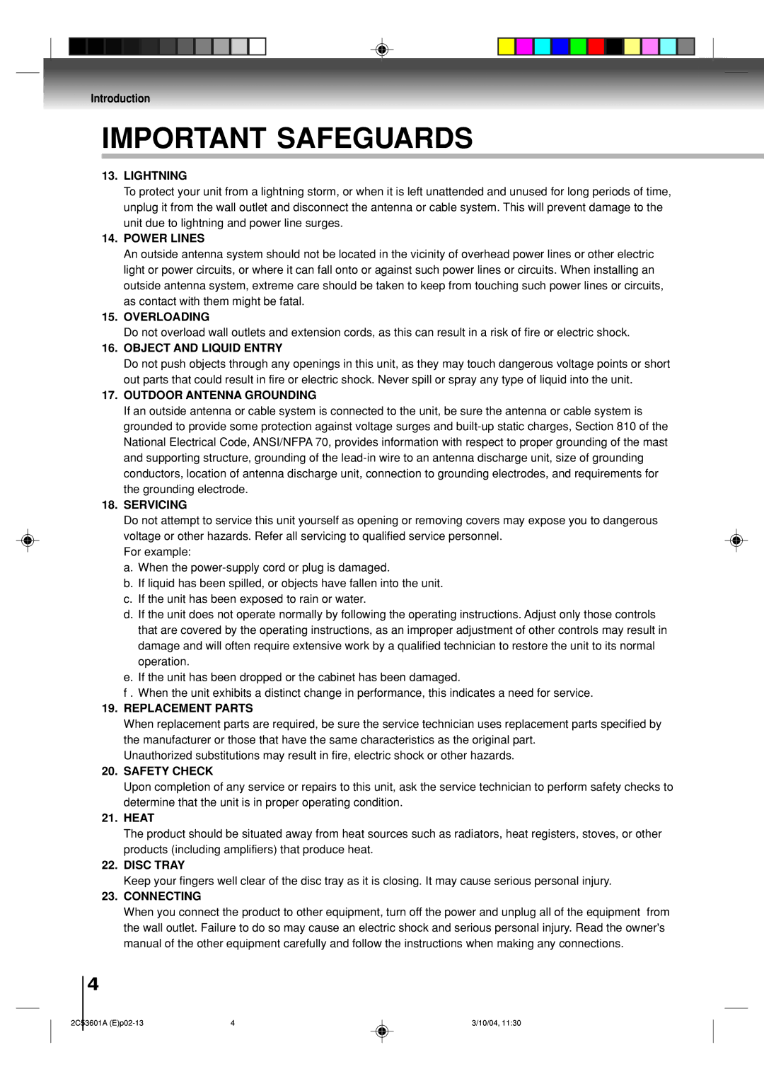 Toshiba SD-V396SU owner manual Lightning, Heat 