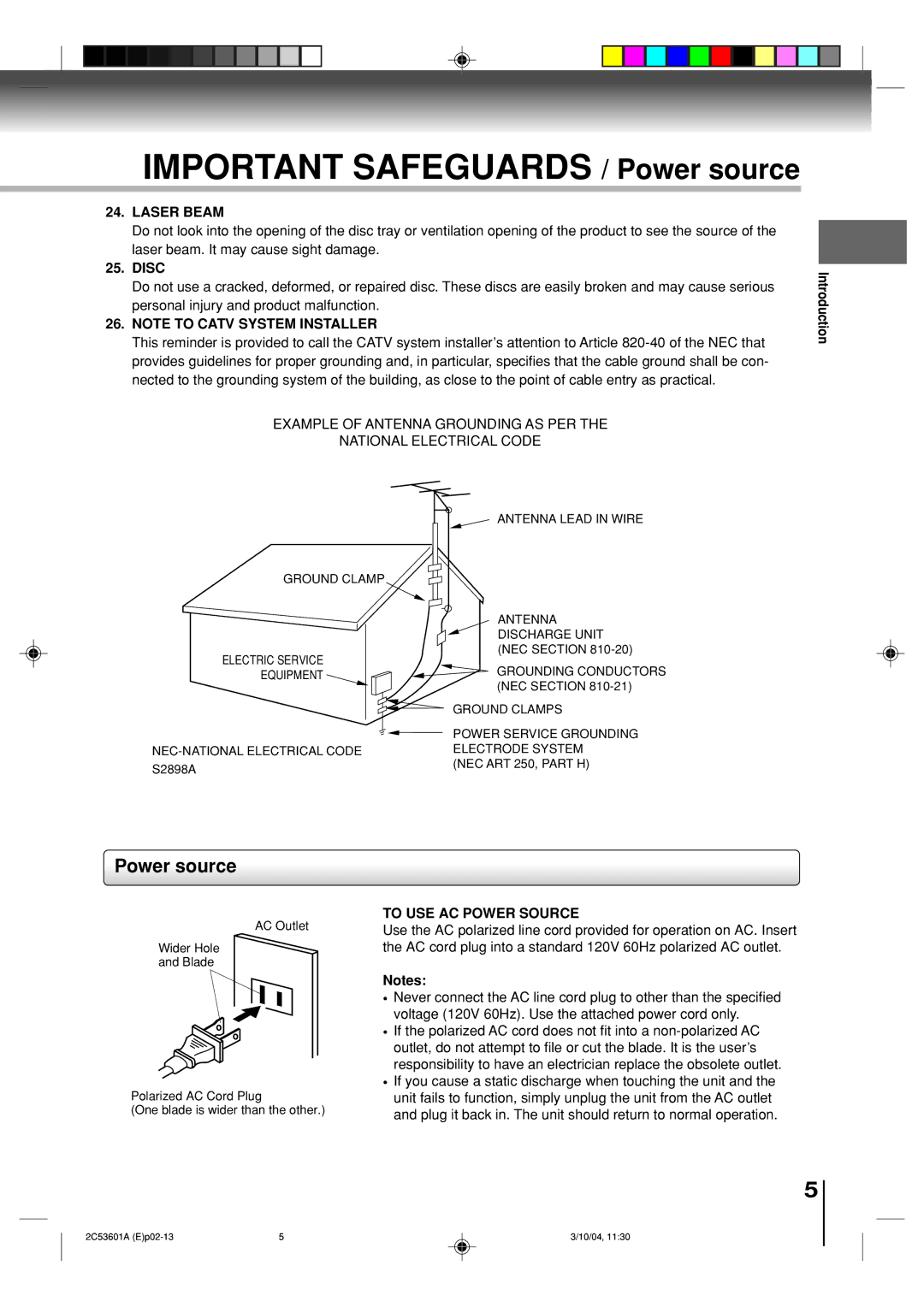 Toshiba SD-V396SU owner manual Disc, NEC Section, S2898A 