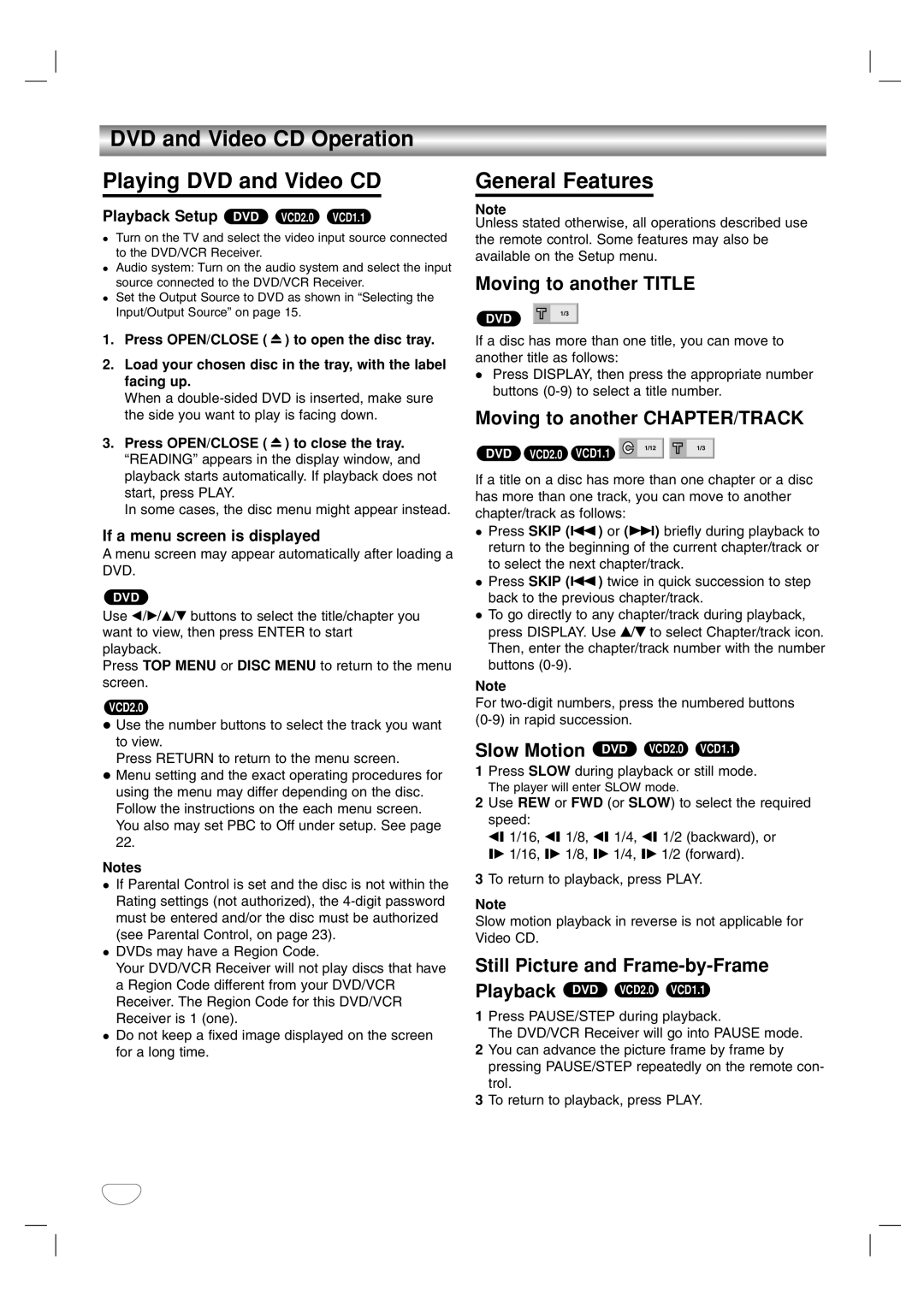 Toshiba SD-V57HTSU DVD and Video CD Operation Playing DVD and Video CD, General Features, Moving to another Title 