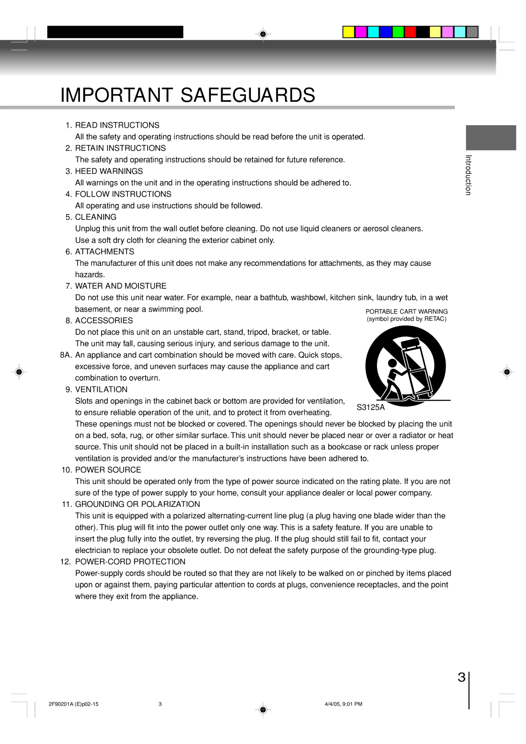 Toshiba SD-V593SU owner manual S3125A, Introduction 