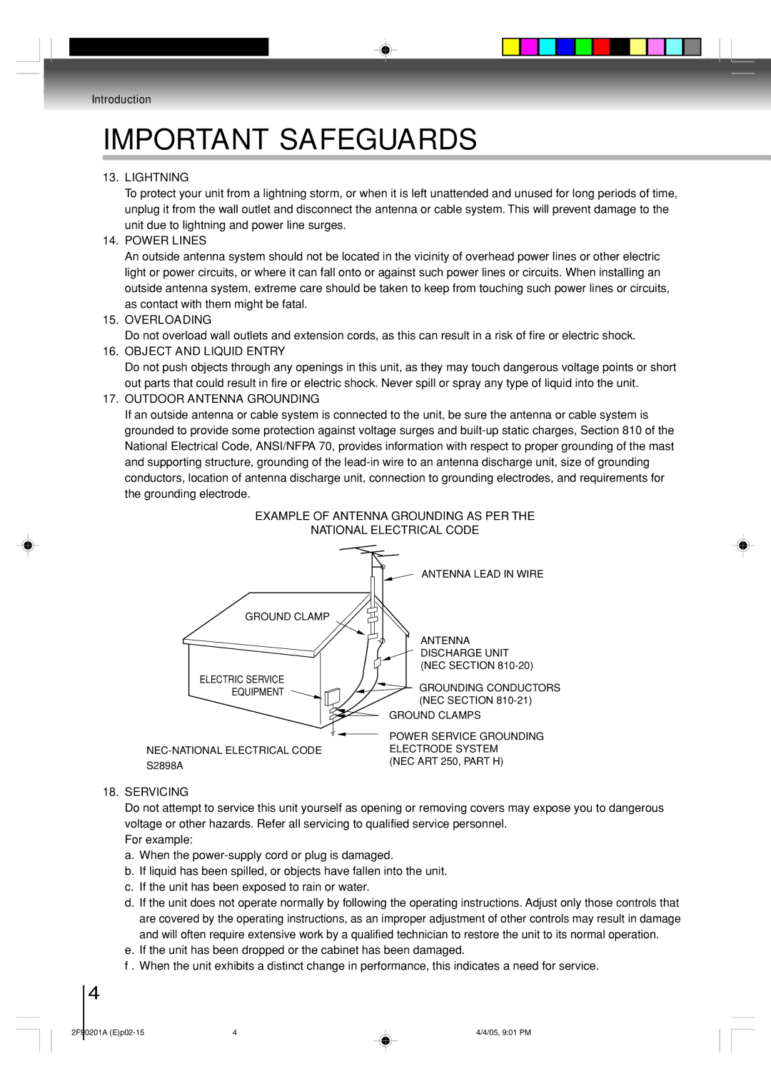 Toshiba SD-V593SU owner manual NEC Section, S2898A 