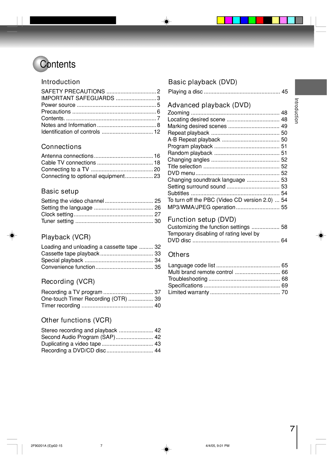 Toshiba SD-V593SU owner manual Contents 