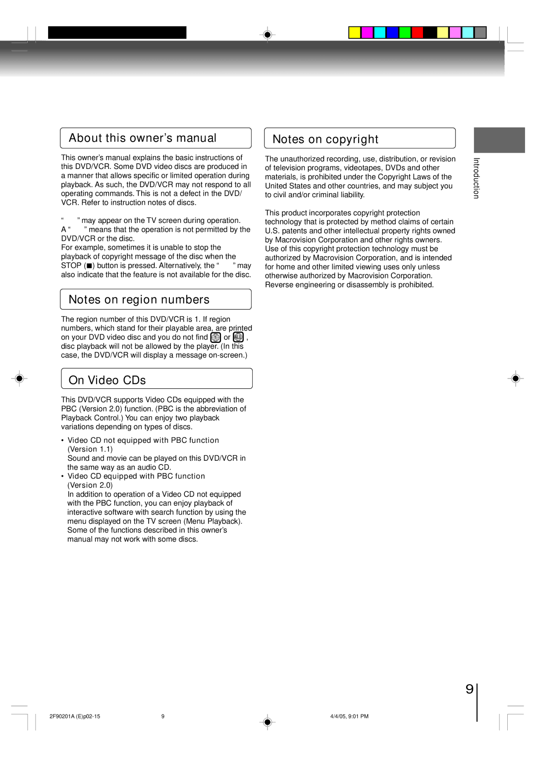 Toshiba SD-V593SU owner manual On Video CDs, Video CD not equipped with PBC function Version 