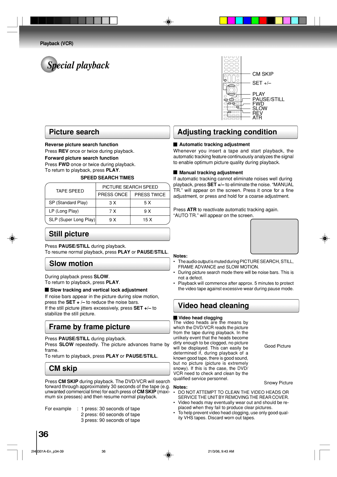 Toshiba SD-V594SC owner manual Special playback 