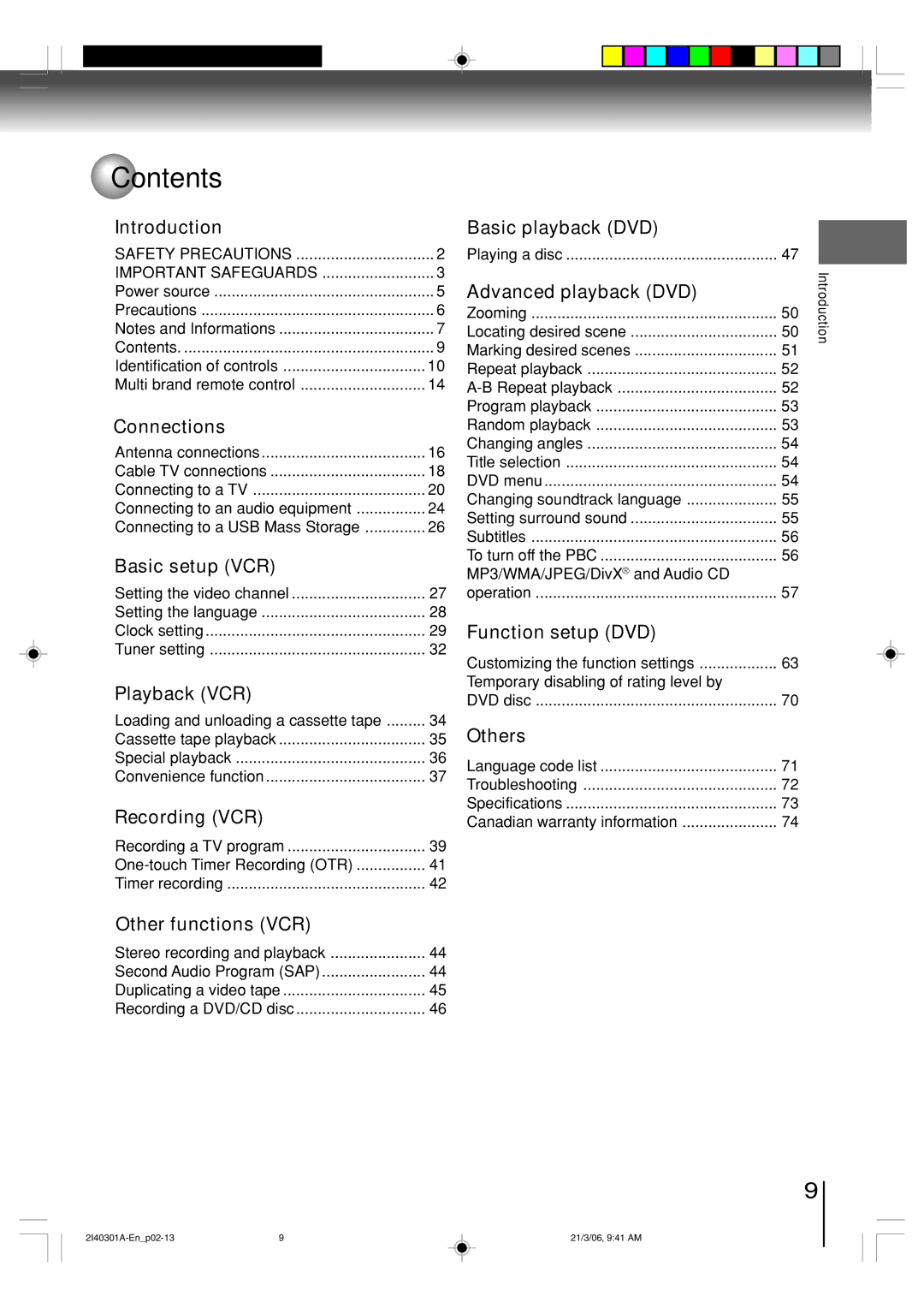 Toshiba SD-V594SC owner manual Contents 