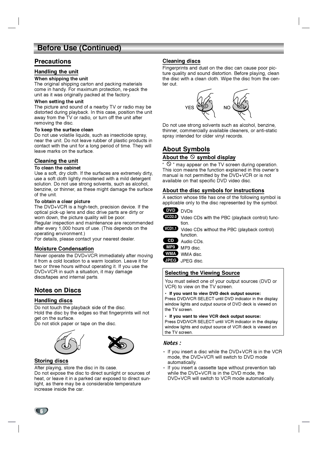 Toshiba SD-V596SU, SD-V592SU owner manual Precautions, About Symbols 