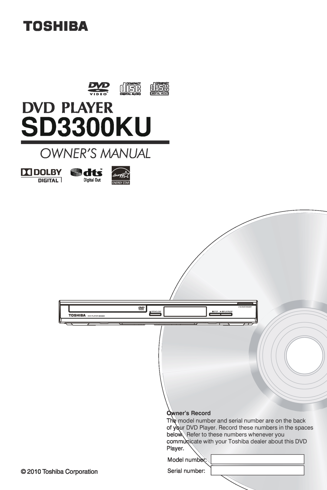 Toshiba SD3300 manual Preliminary, Advantage, Progressive Scan DVD Player 