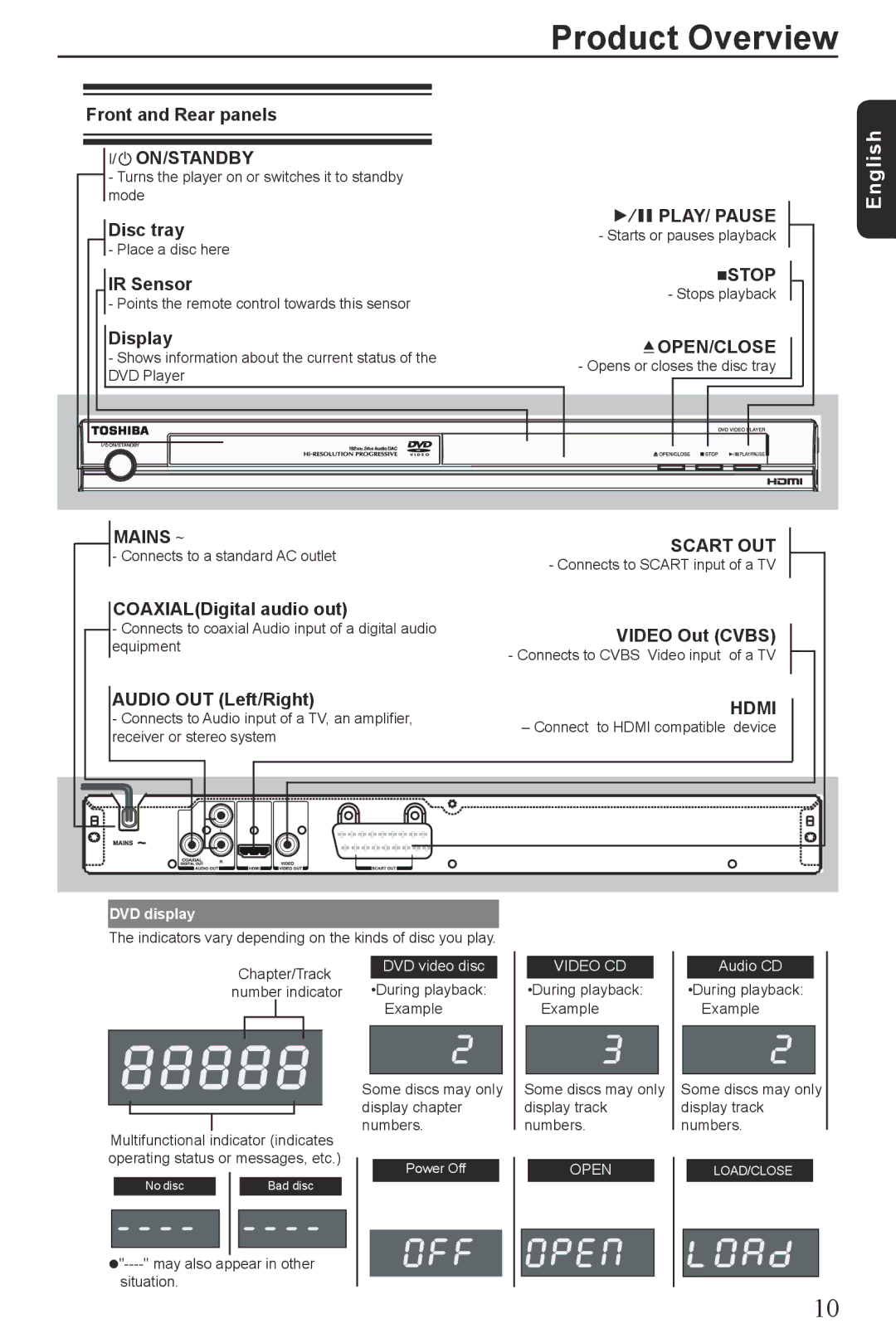 Toshiba SD390EKB manual Product Overview 