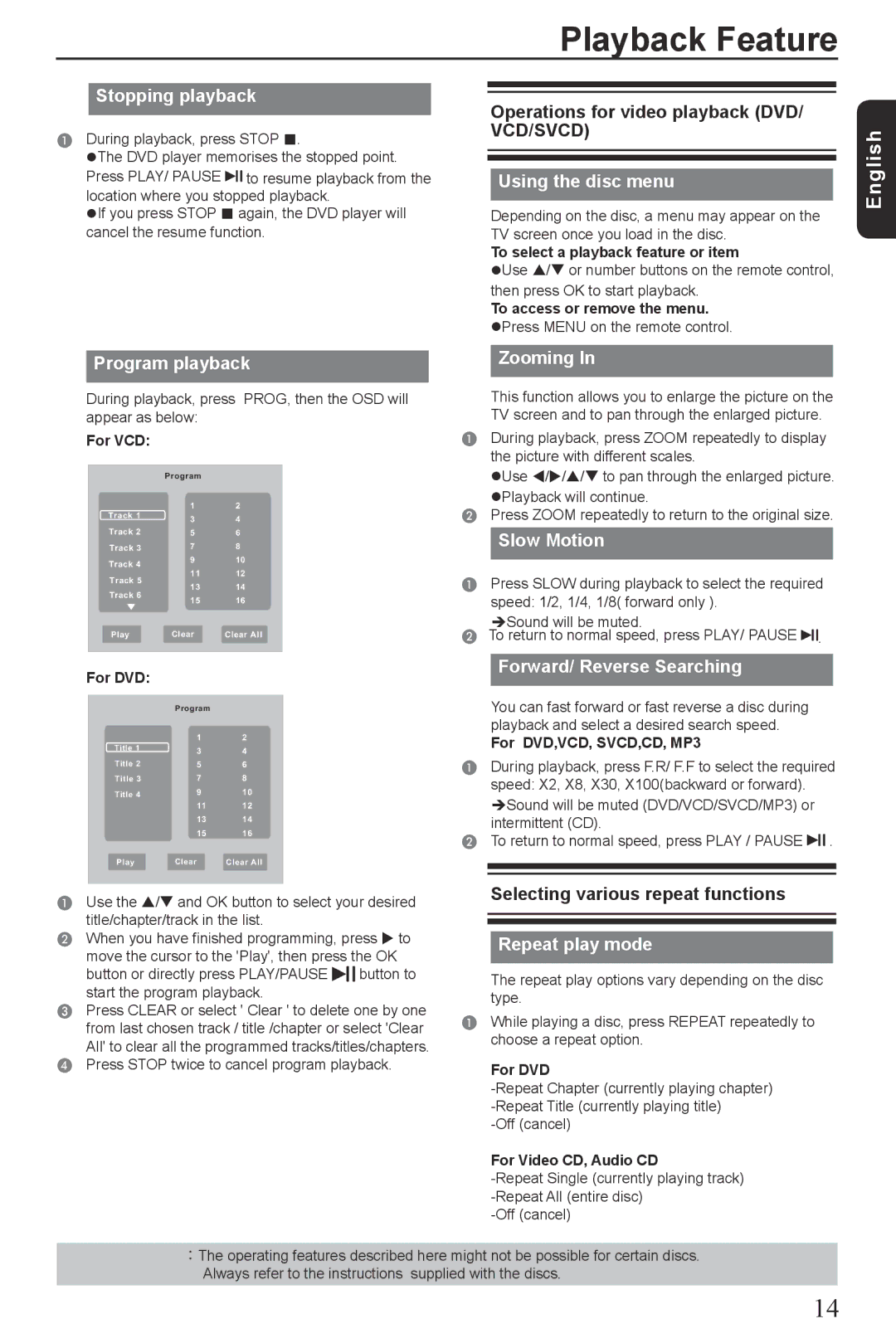 Toshiba SD4300KU manual Playback Feature 