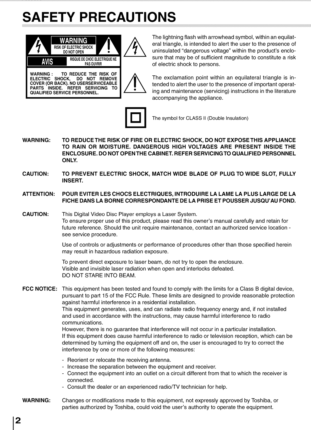 Toshiba SD5700 manual Exclamation point within an equilateral triangle is, Accompanying Appliance 