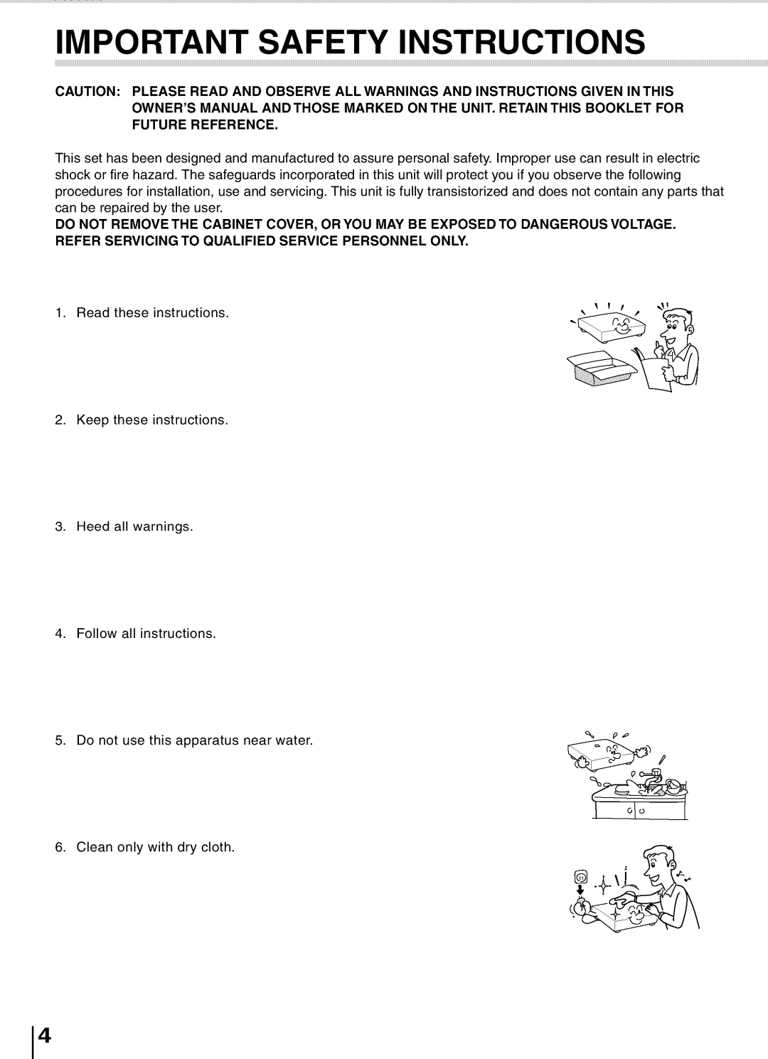 Toshiba SD5700 manual Important Safety Instructions 