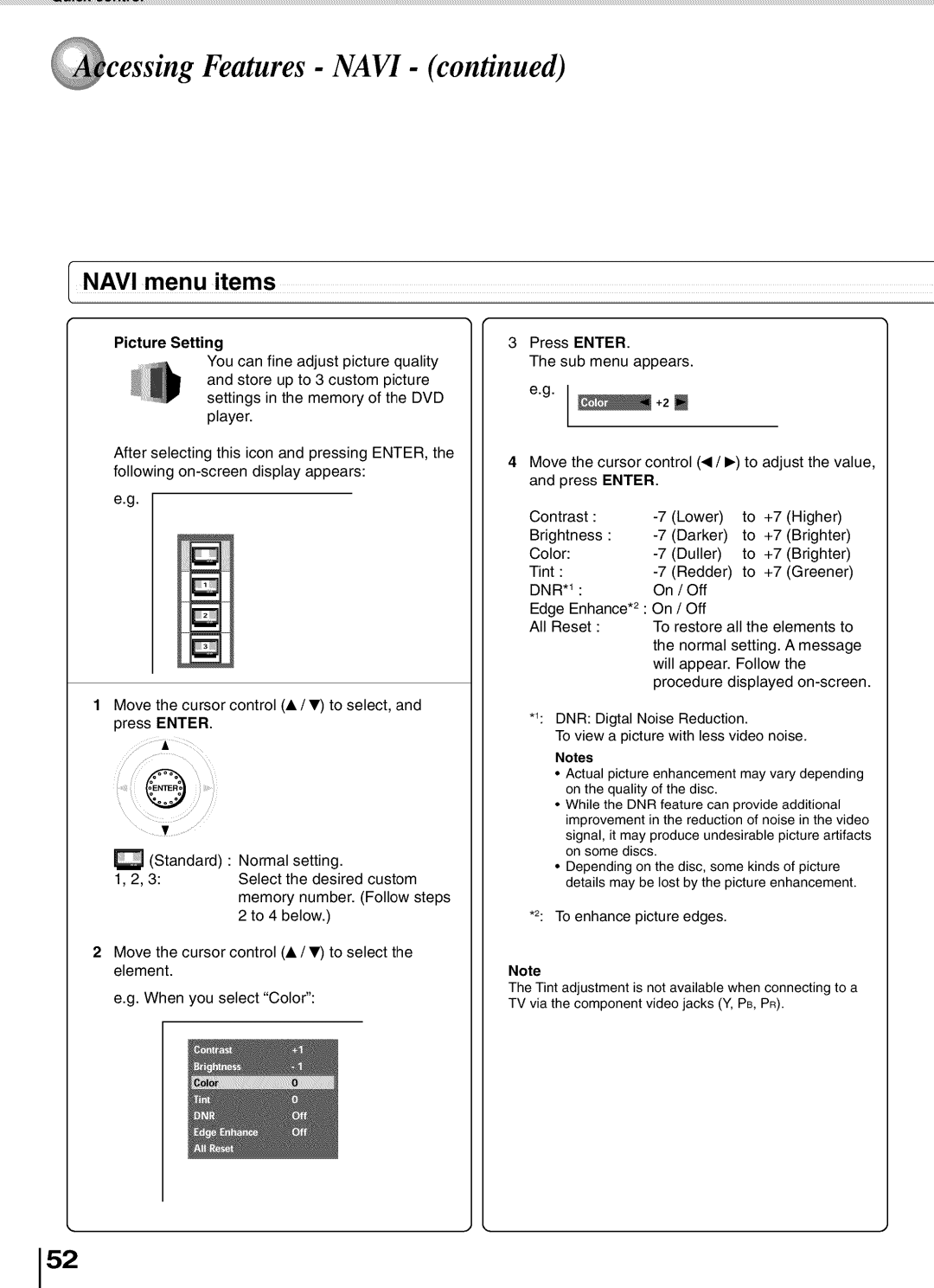 Toshiba SD5700 manual To enhance picture edges 