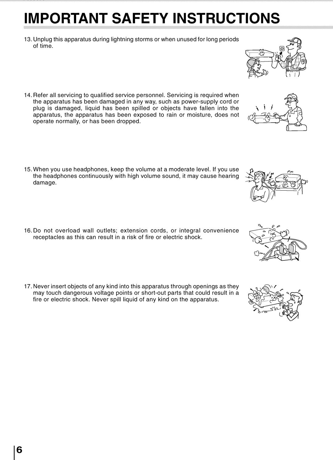 Toshiba SD5700 manual Important Safety Instructions 