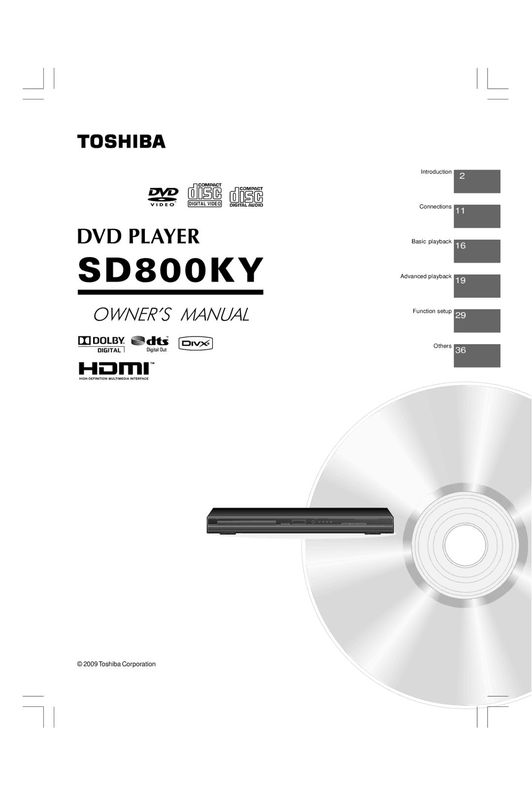 Toshiba SD800KY manual 