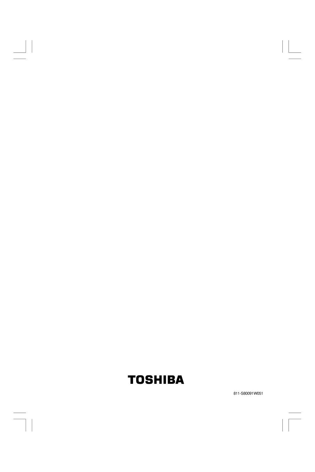 Toshiba SD800KY manual 811-S80091W051 