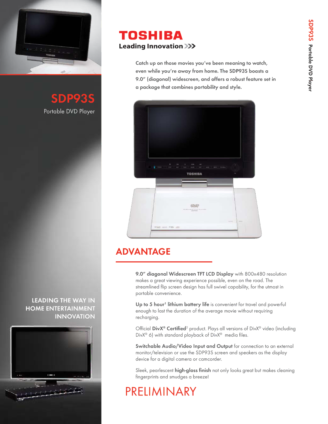 Toshiba SDP93S manual 