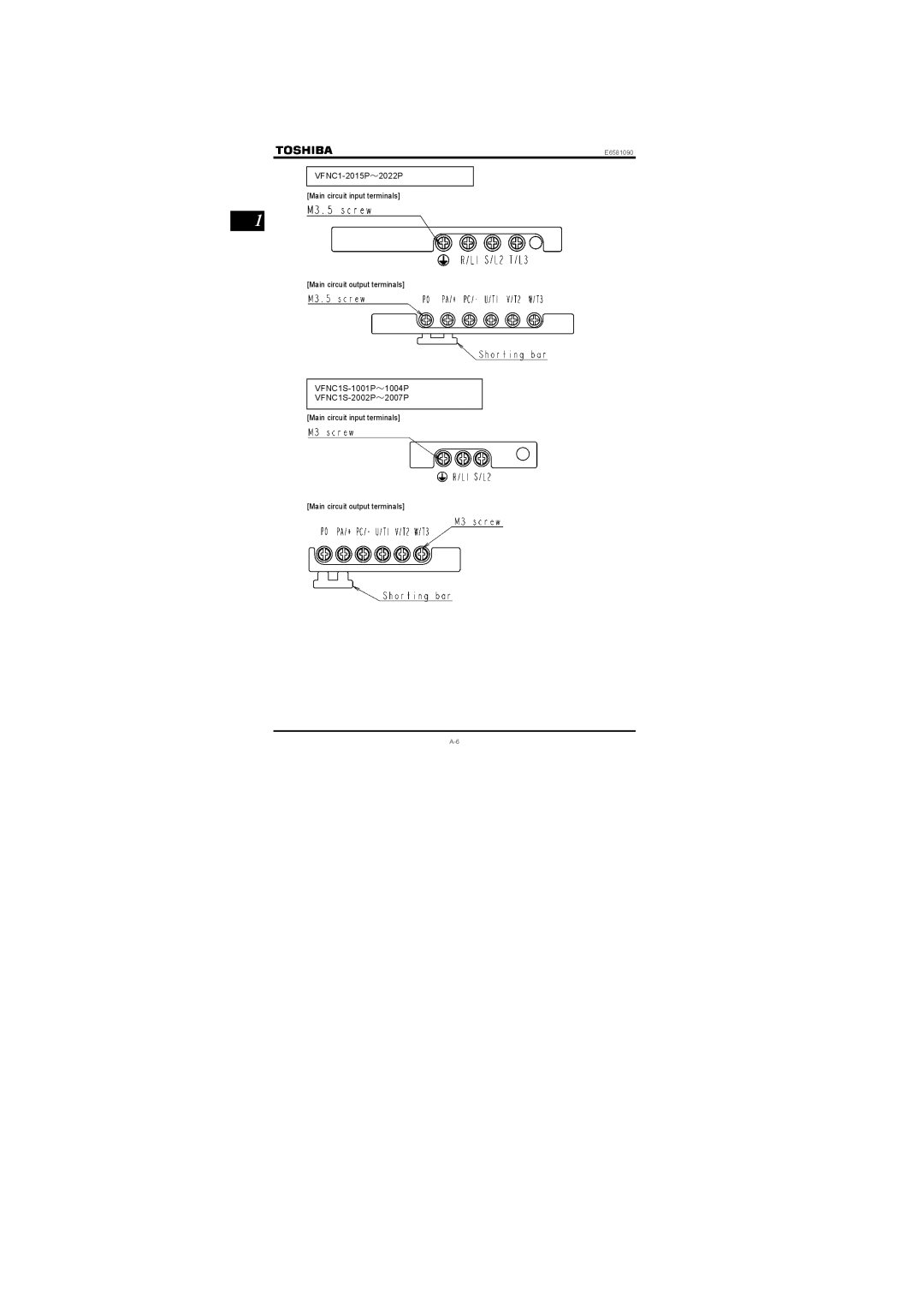 Toshiba Single-phase 100V class 0.1 to 0.75kW, Single-phase 200V class 0.2 to 2.2kW instruction manual VFNC1-2015P～2022P 