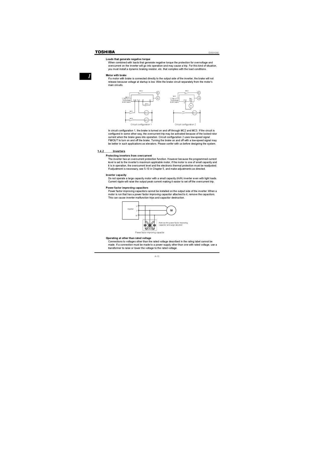 Toshiba Three-phase 200V class 0.1 to 2.2kW, Single-phase 200V class 0.2 to 2.2kW instruction manual Inverters 