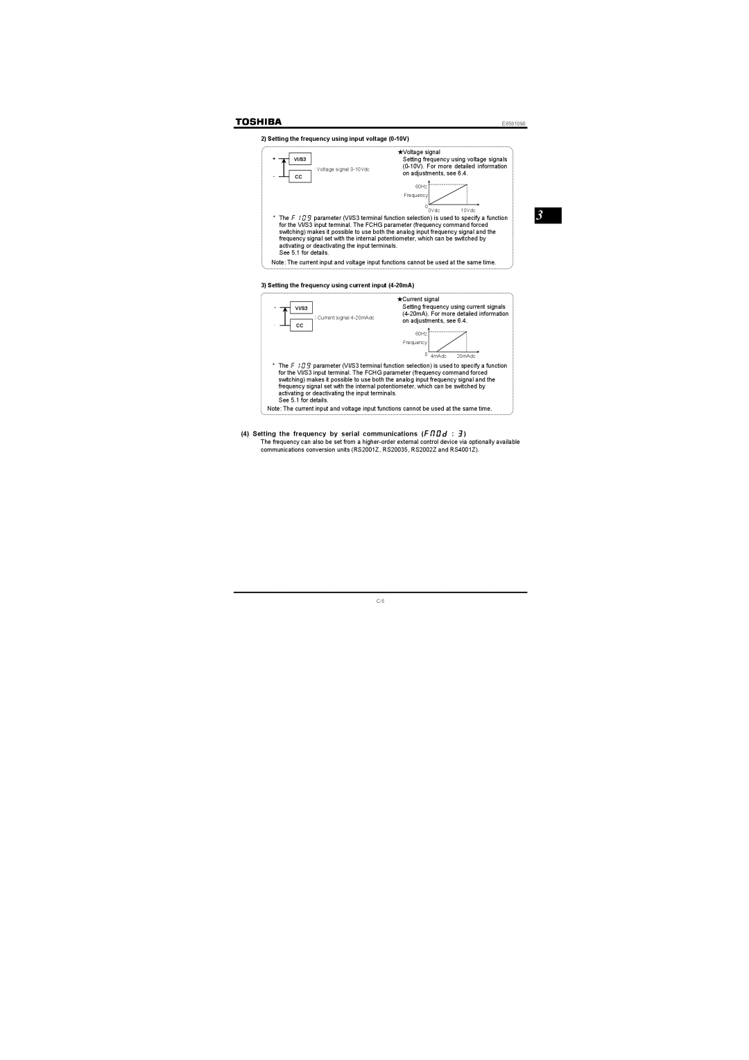 Toshiba Single-phase 200V class 0.2 to 2.2kW instruction manual Setting the frequency by serial communications Hoqf  