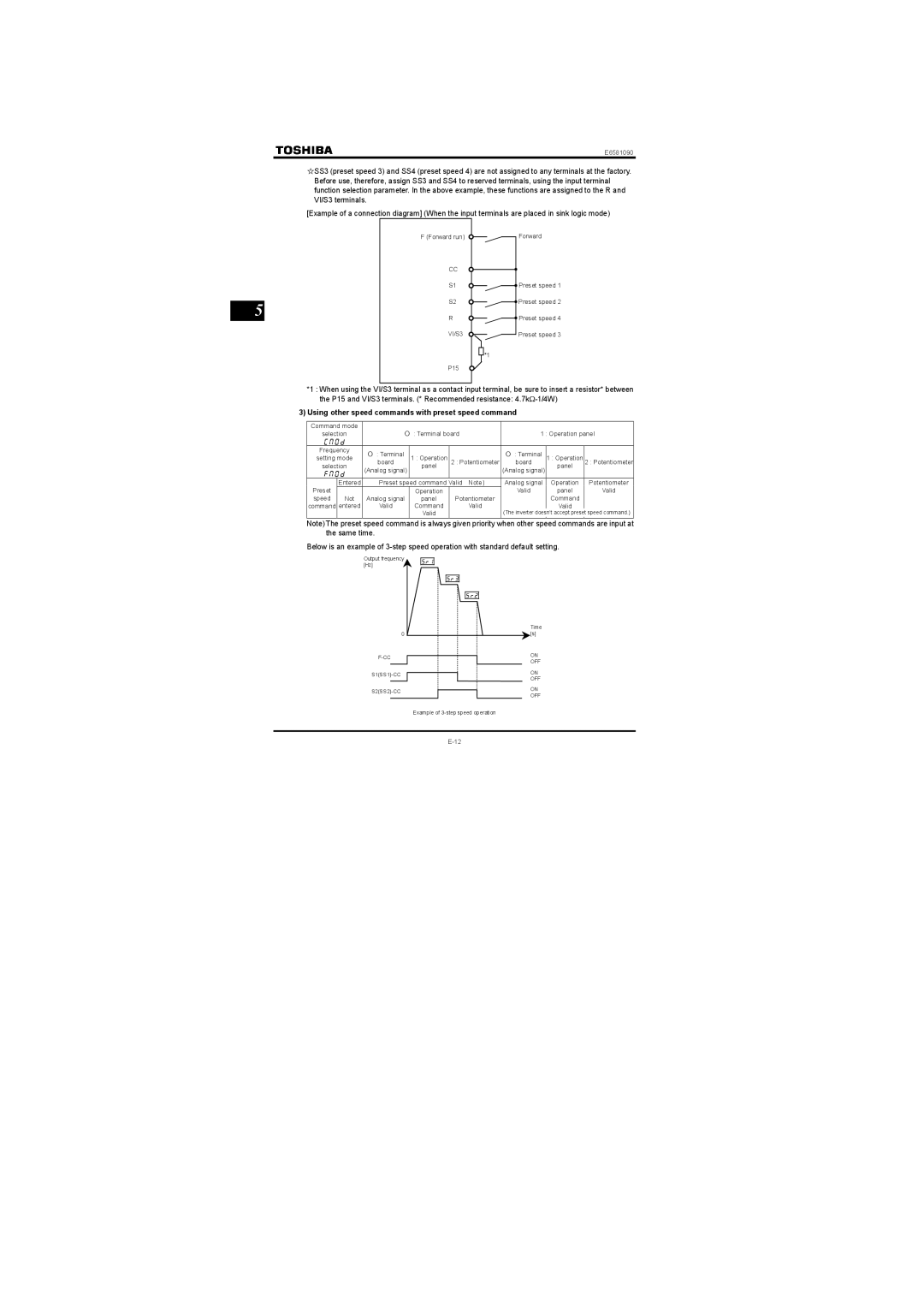 Toshiba Three-phase 200V class 0.1 to 2.2kW instruction manual Using other speed commands with preset speed command, Eoqf 