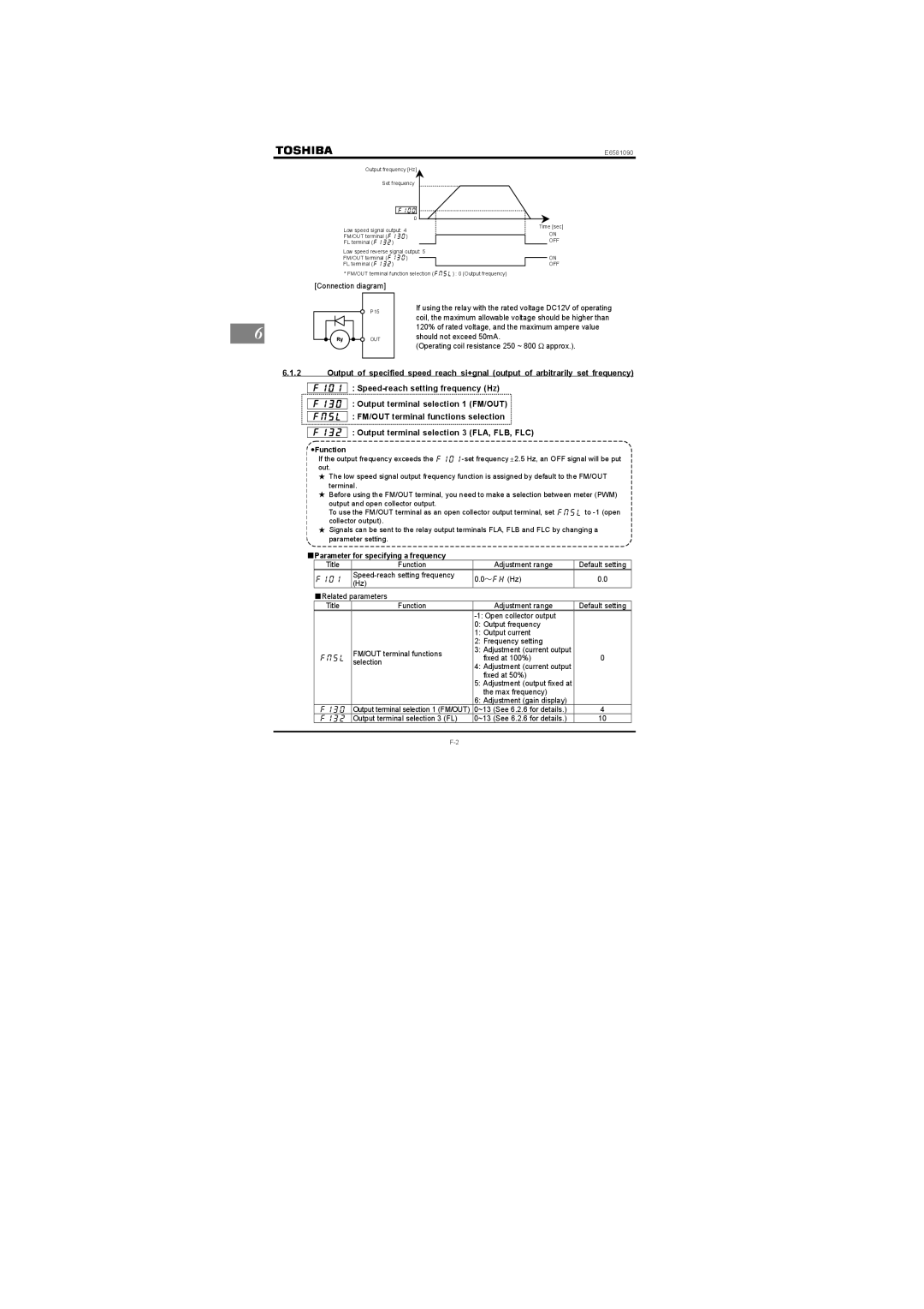 Toshiba Single-phase 100V class 0.1 to 0.75kW instruction manual Parameter for specifying a frequency, Off 