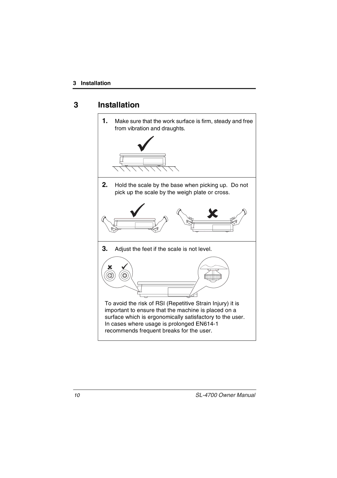 Toshiba SL-4700 owner manual Installation 