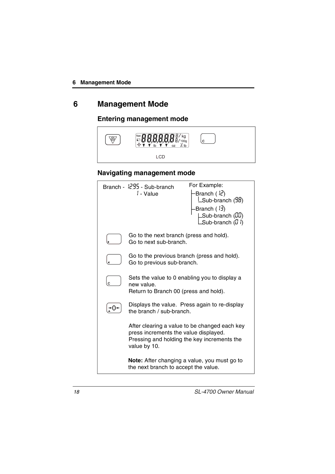 Toshiba SL-4700 owner manual Management Mode, Entering management mode, Navigating management mode 