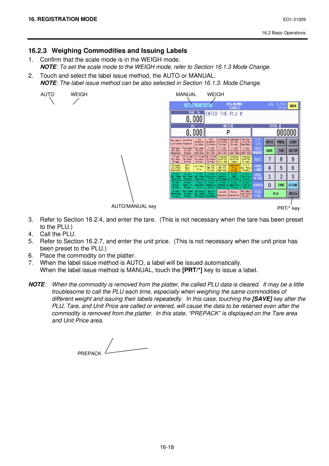 Toshiba SL-5300 Series owner manual Weighing Commodities and Issuing Labels 