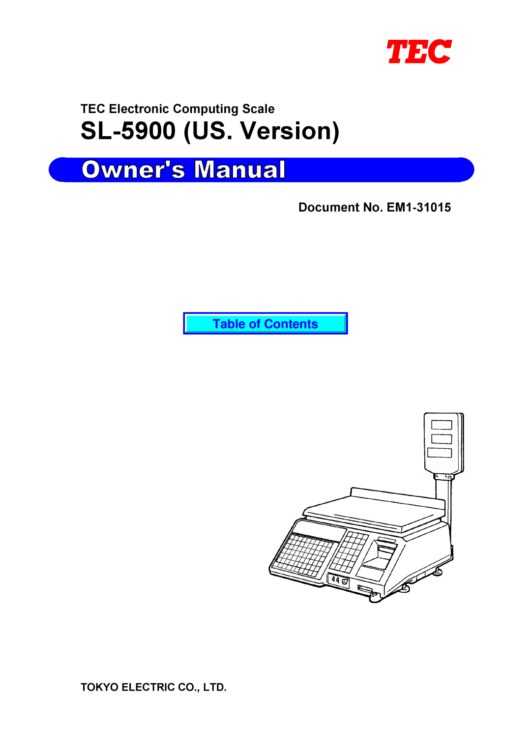 Toshiba EMl-31015D, SL-5900, EM1-31015 manual Tec 