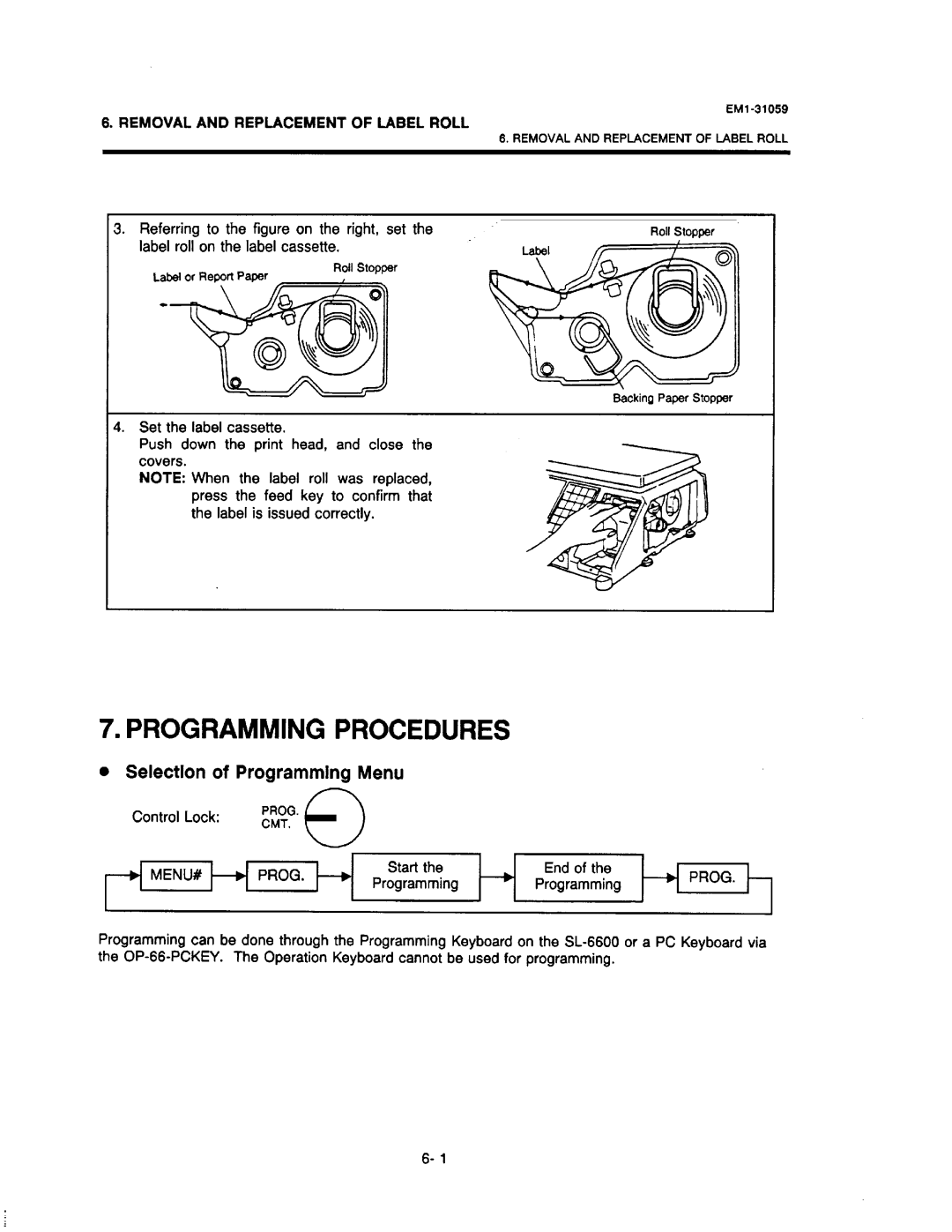 Toshiba SL-6600, EM1-31059 manual 