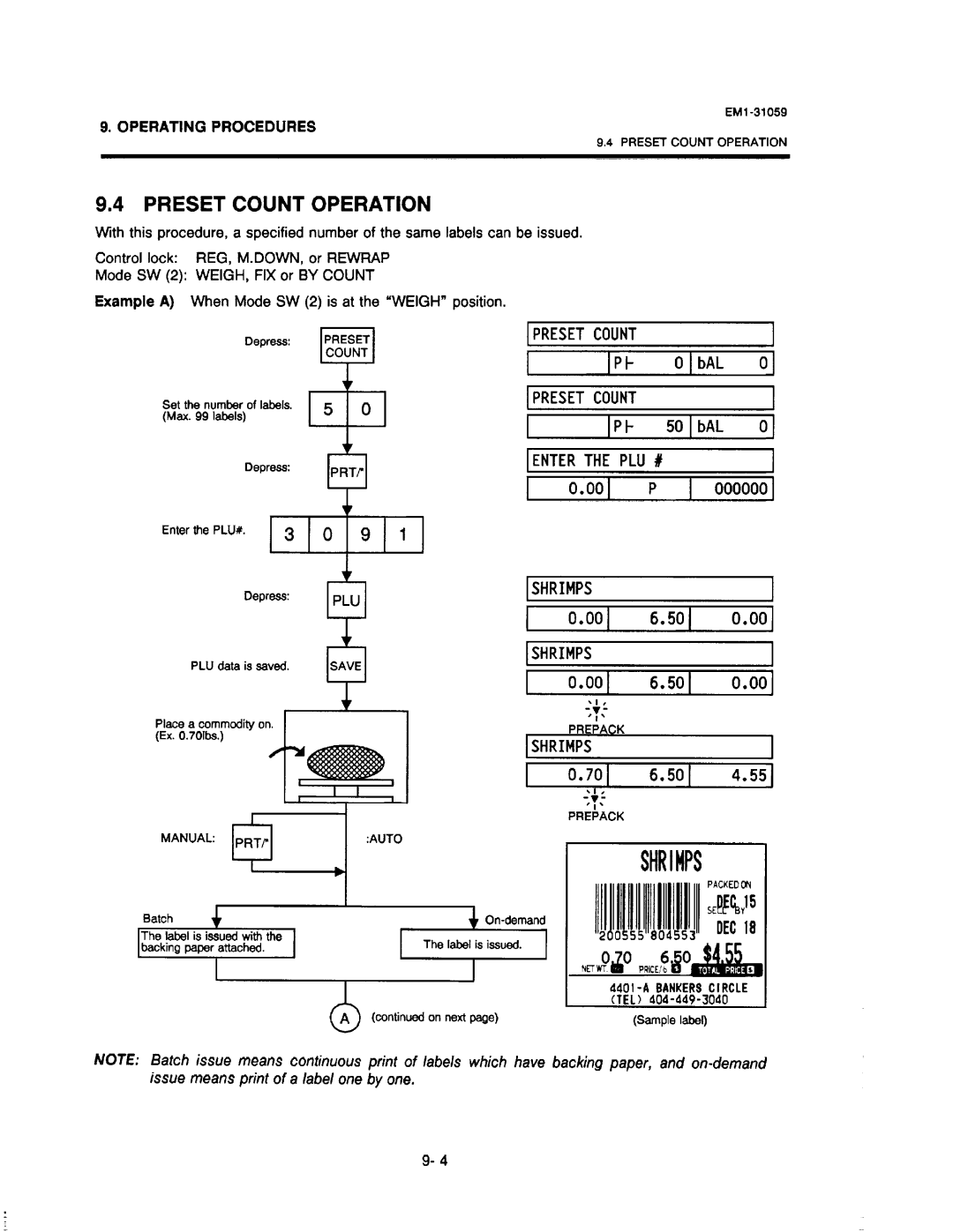 Toshiba EM1-31059, SL-6600 manual 