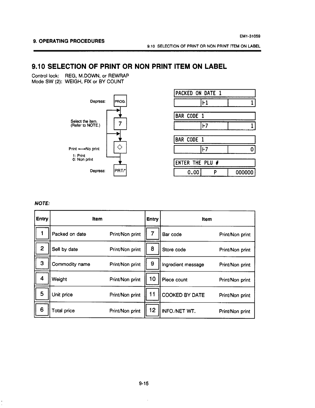 Toshiba SL-6600, EM1-31059 manual 