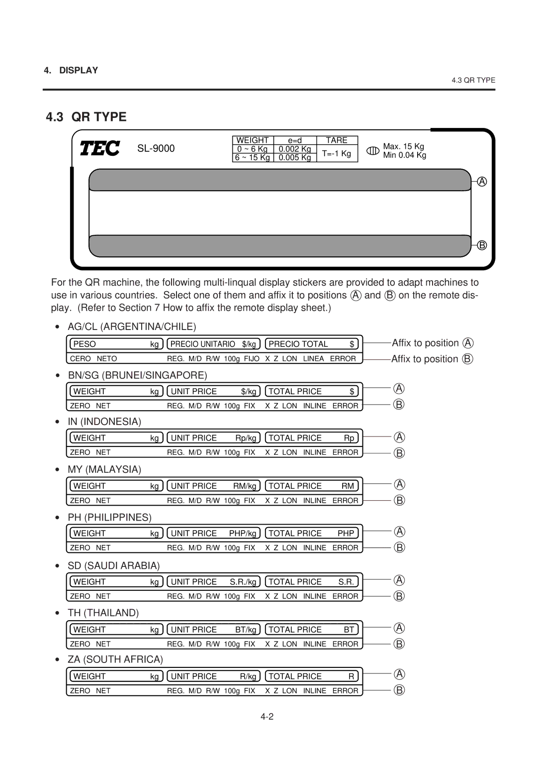 Toshiba SL-9000-ESB SERIES, EM1-31074EE owner manual QR Type 