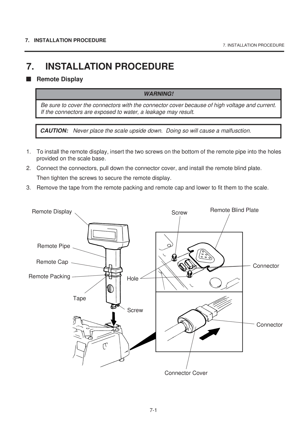 Toshiba SL-9000-ESB SERIES, EM1-31074EE owner manual Installation Procedure, Remote Display 