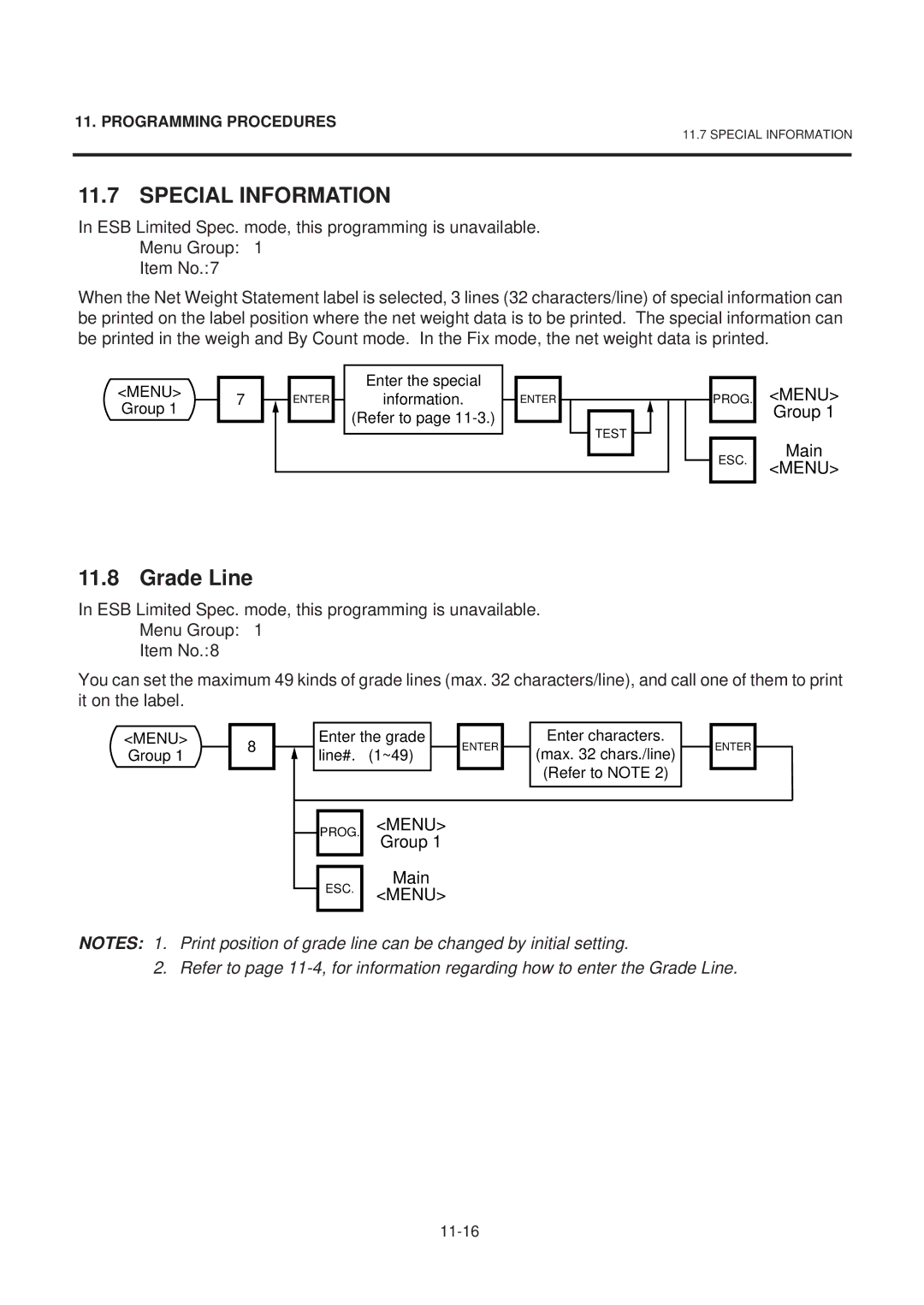 Toshiba SL-9000-ESB SERIES, EM1-31074EE owner manual Special Information, Grade Line 