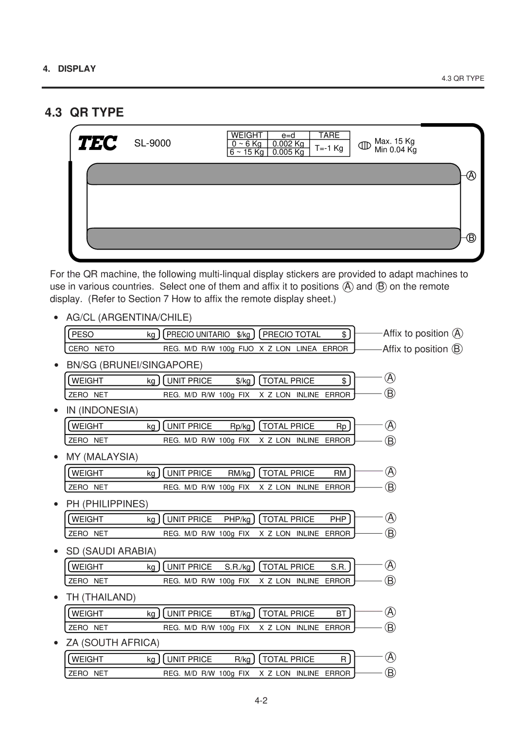 Toshiba SL-9000-LSB SERIES, EM1-31071GE owner manual QR Type 