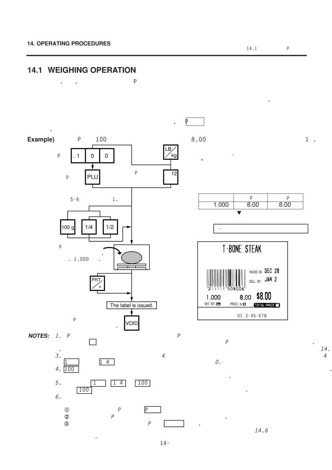 Toshiba SL-9000-LSB owner manual Weighing Operation, Sample label 