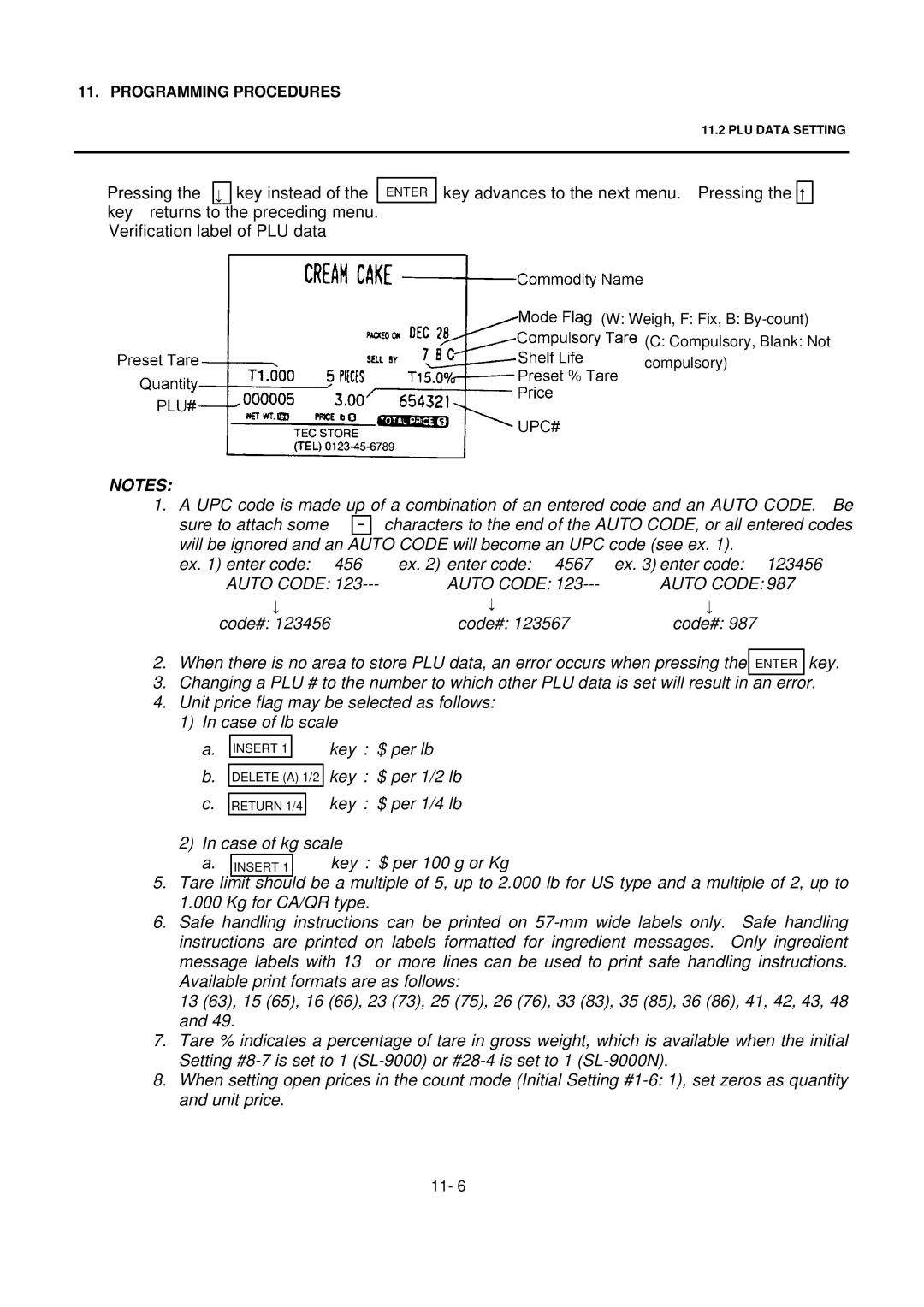 Toshiba SL-9000 owner manual Auto Code 