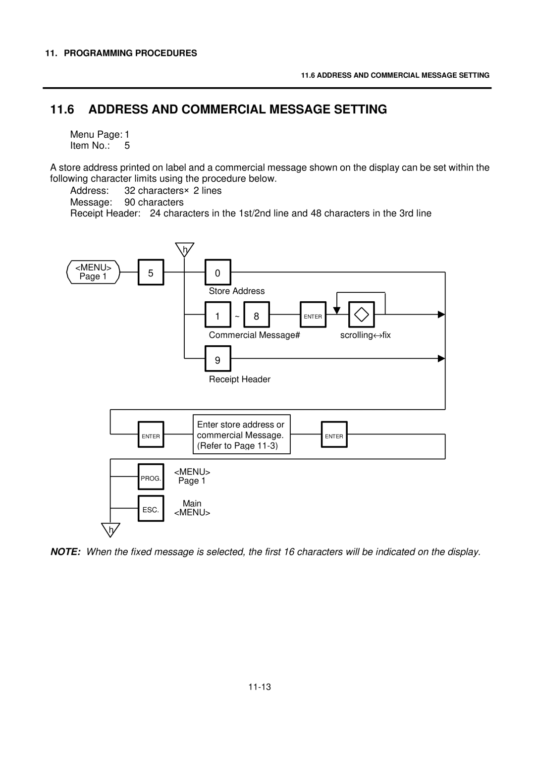 Toshiba SL-9000 owner manual Address and Commercial Message Setting 