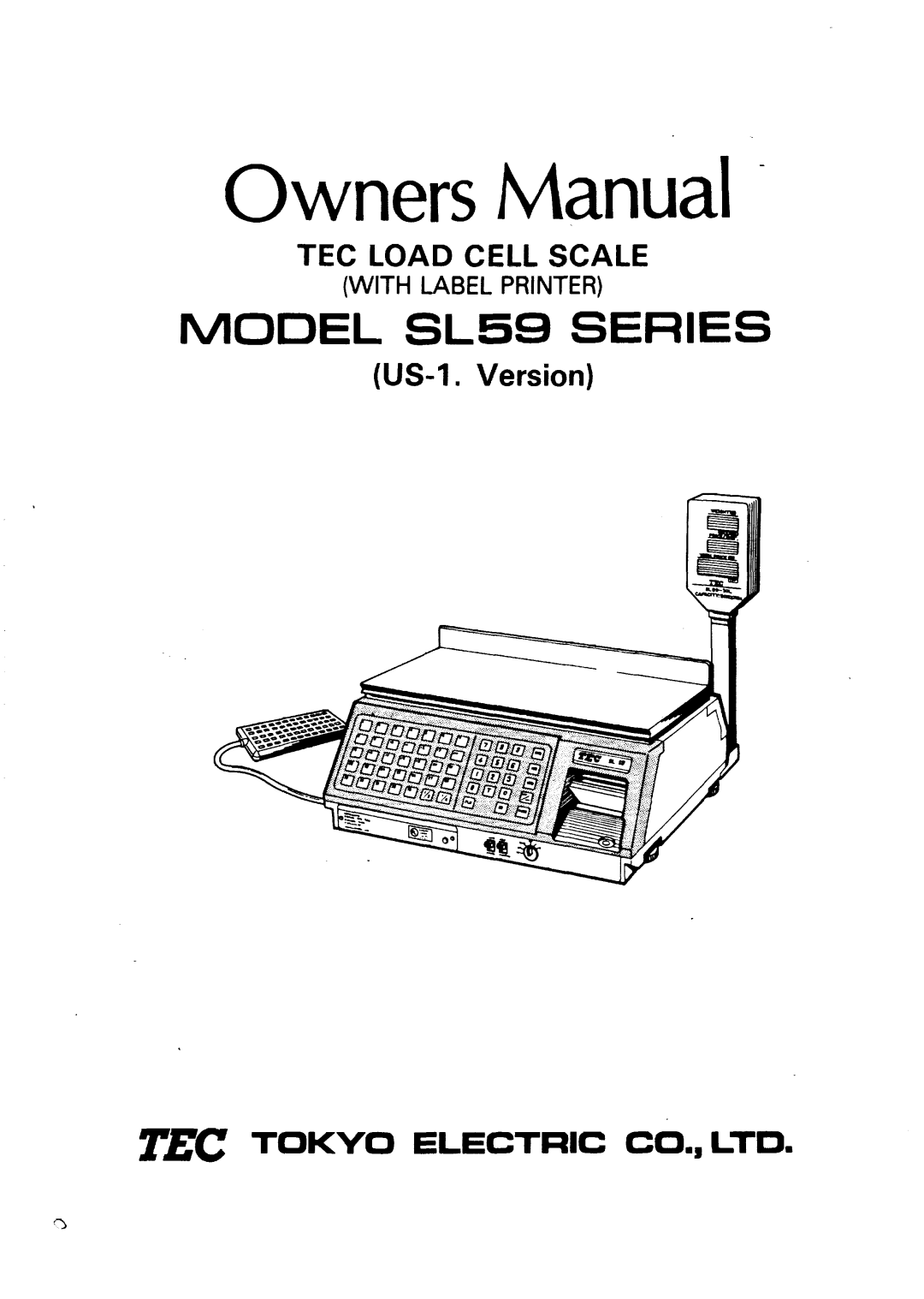 Toshiba SL59 SERIES owner manual Model SL59 Series, TEC Load Cell Scale 