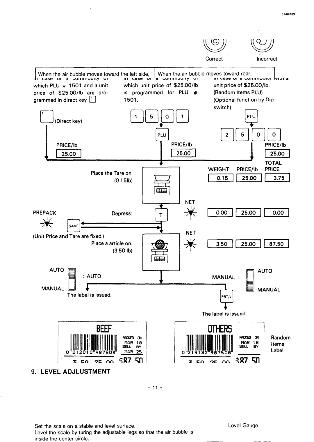 Toshiba SL59 SERIES owner manual Normal Operation, Net, Weight, Total Price 